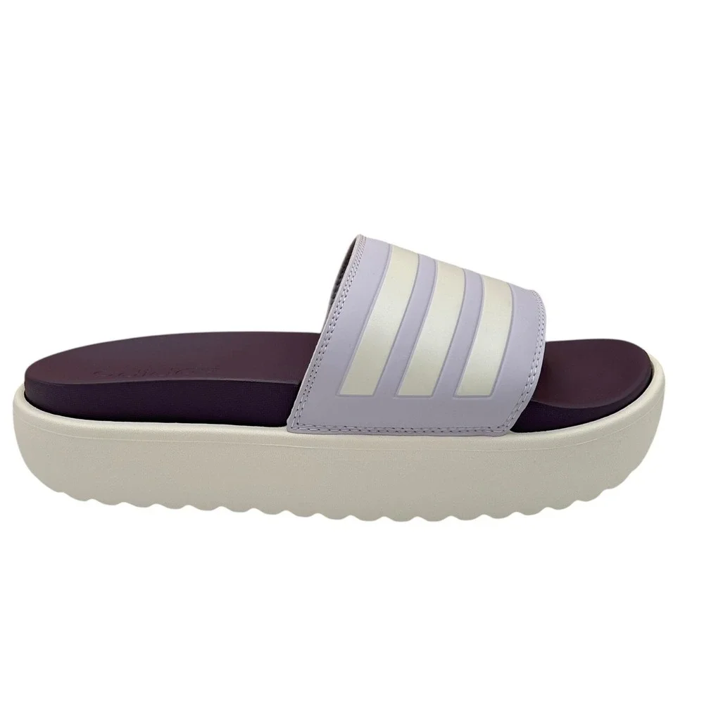 adidas Women's Adilette Platform‎ Slide Sandals Size 8 (Fits like 9) Lavender